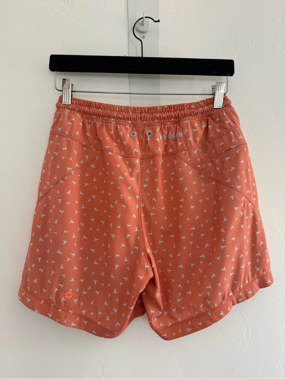 Birddogs Inner Banks Swim Shorts Orange White Bird Print Summer Beach Short